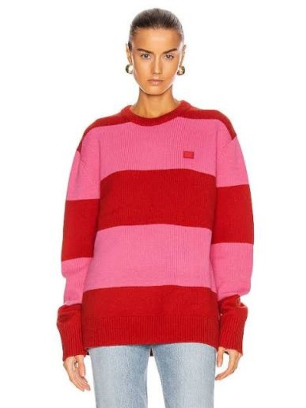 Acne Studios Red & Pink Striped Wool Sweater